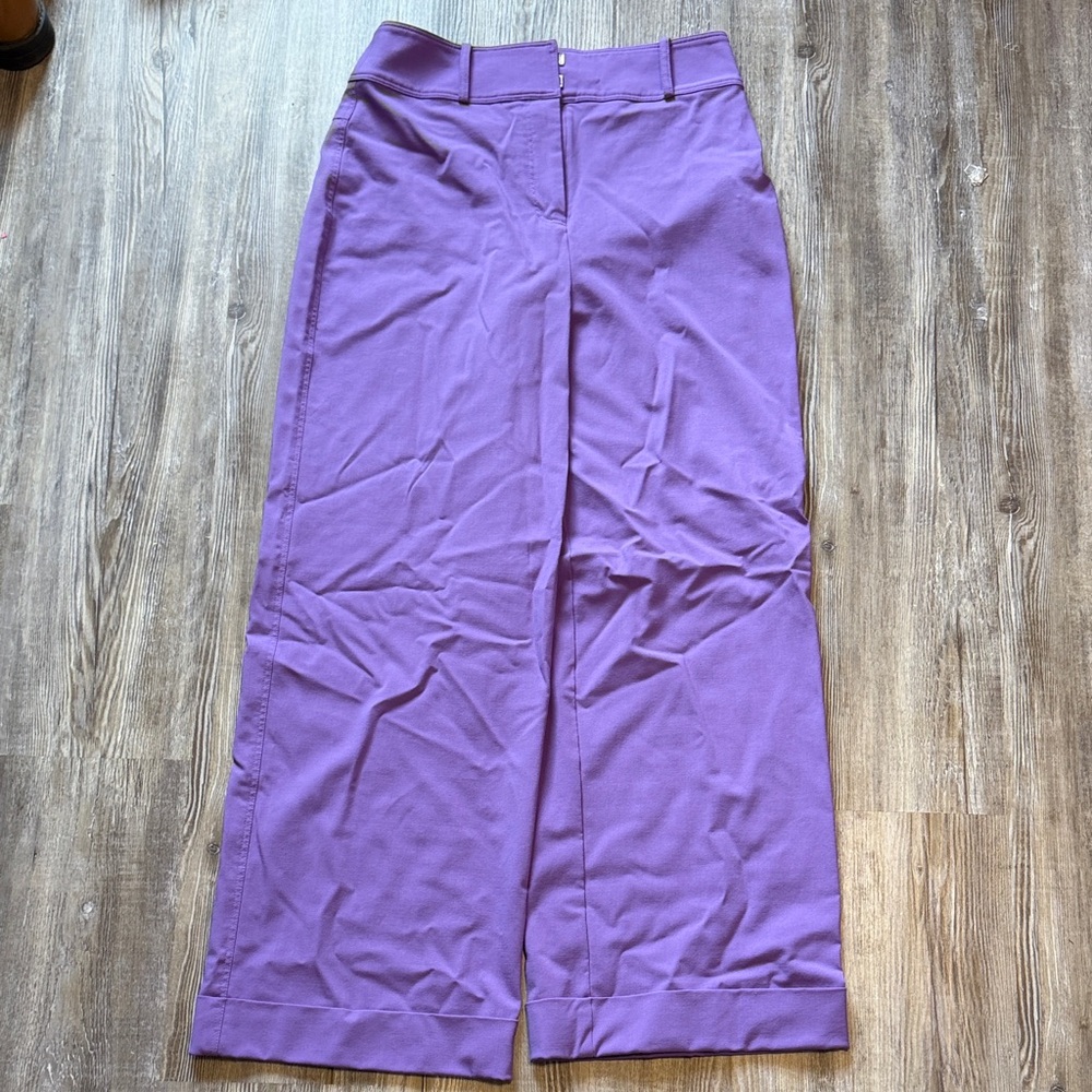 Wide-Leg High-Rise Pants in Violet